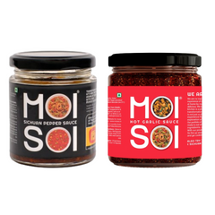 MOI SOI Sichuan Pepper Sauce + Hot Garlic Sauce (175g Each)